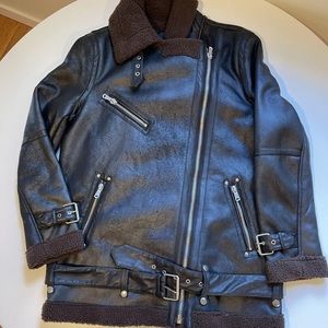 Urban Outfitters Oversized Faux Leather Aviator Jacket Size M
